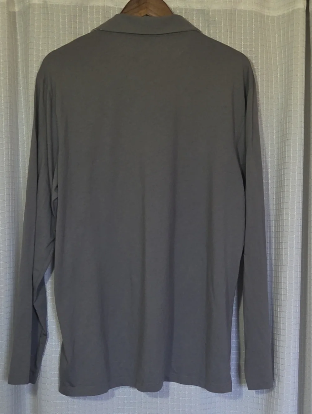 Banana Republic Pima Cotton Men Long Sleeve Polo Shirt Gray Size XL